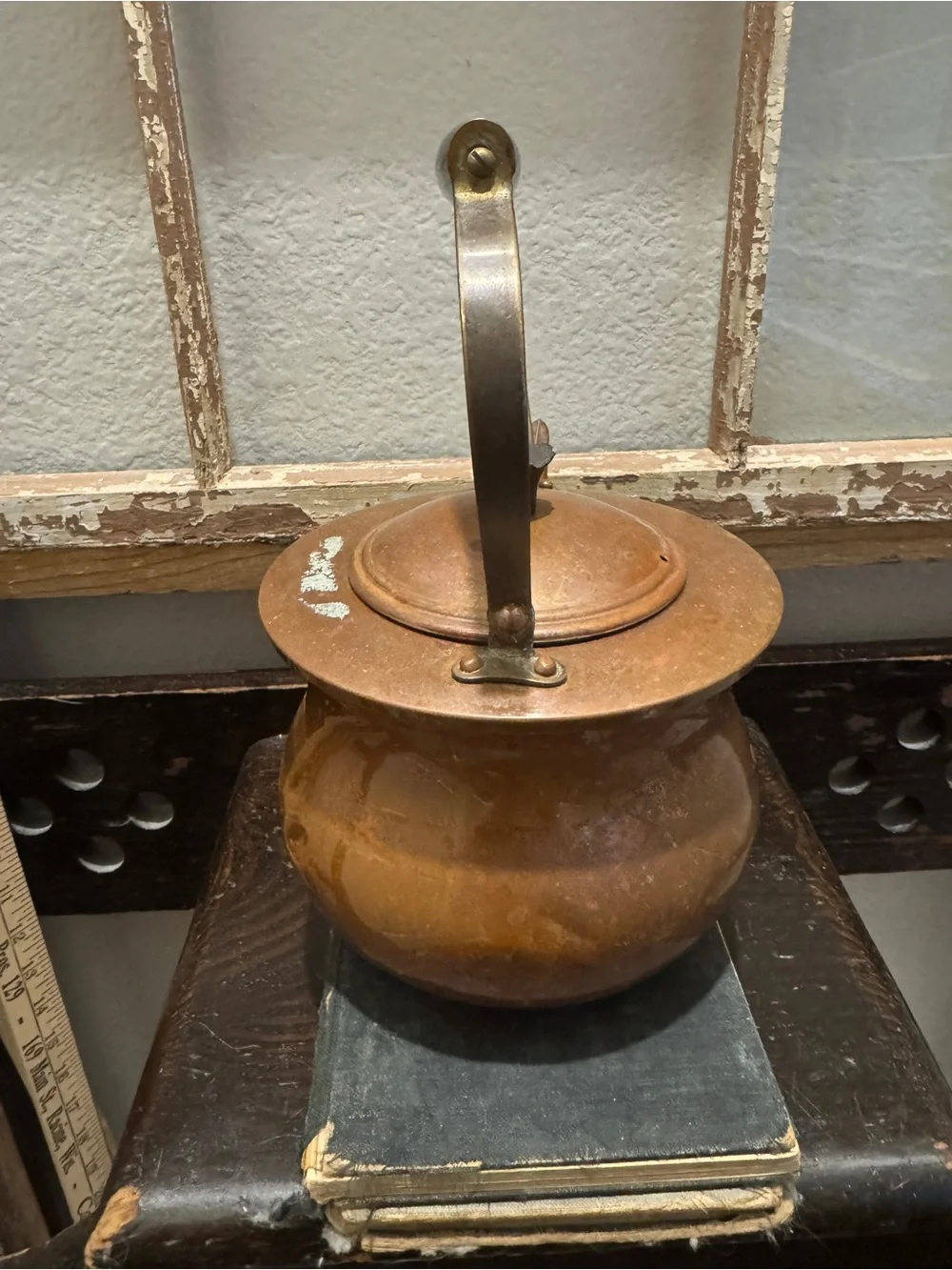 Vintage- Copper Teapot with Black Handle